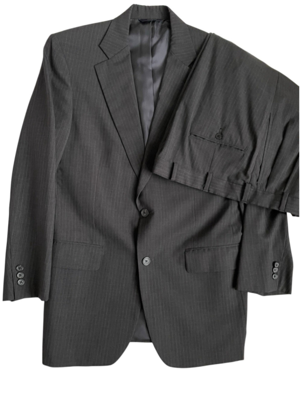 VTG USA Brooks Brothers Suit Mens 38R/32X30 Gray Stripped 100 Wool